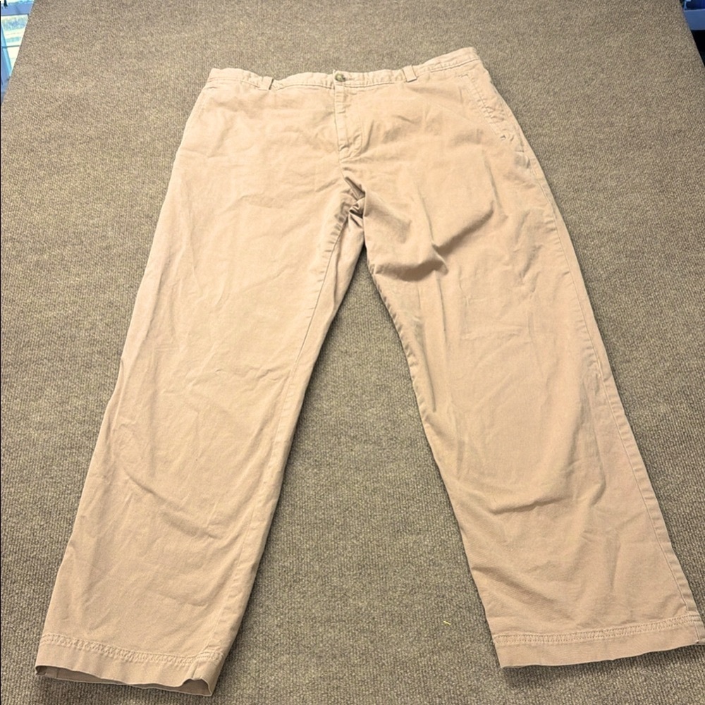 Boss Hugo Boss Stretch Chino Pants Mens 38r 38x32 Tan Trouser Flat Front